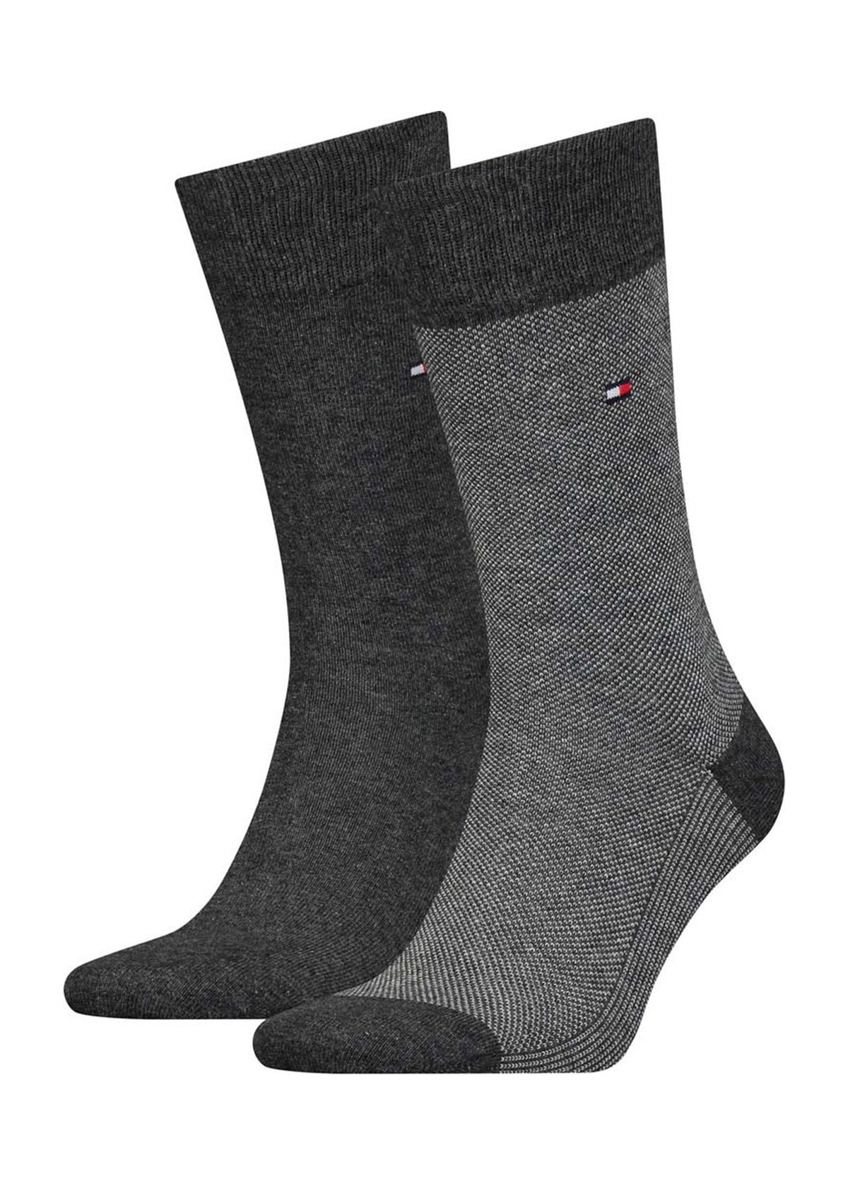 Image for Men's 2 Pairs Brand Logo Embroidered Socks Set,Dark Grey