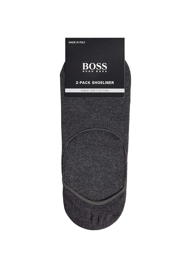 Image for Men's 2 Pairs Plain Shoeliner Socks Set,Dark Grey