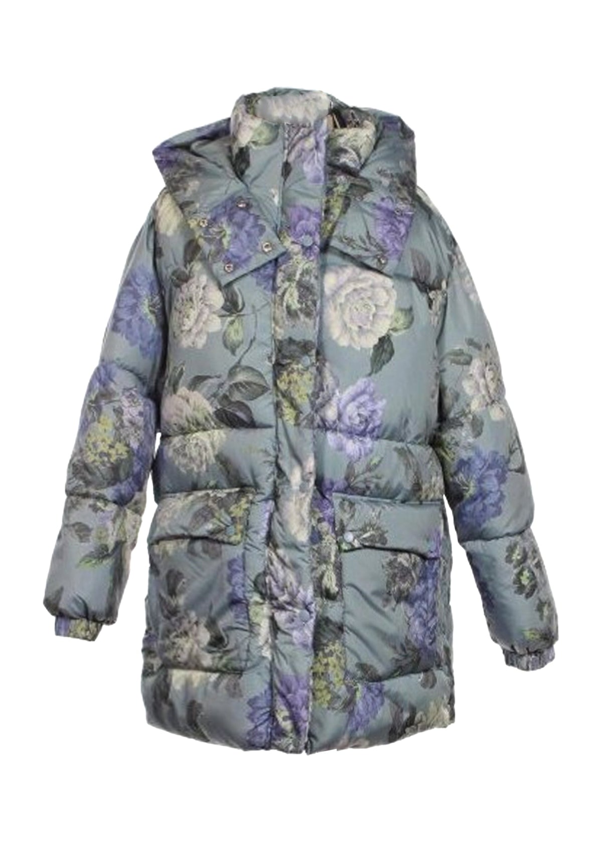 Image for Women's Floral Printed Puffer Coat,Mint Green
