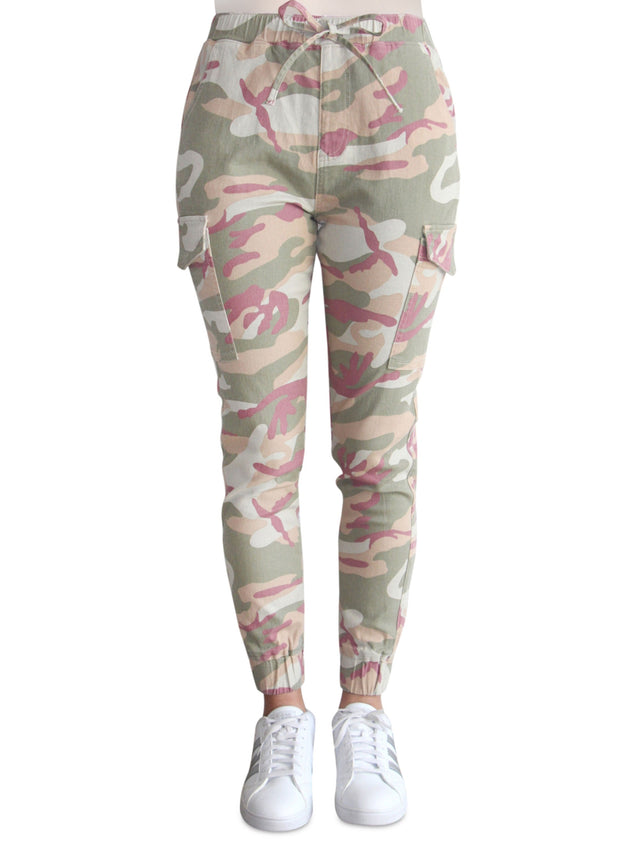 Image for Women's Camo Printed Cargo Joggers,Multi