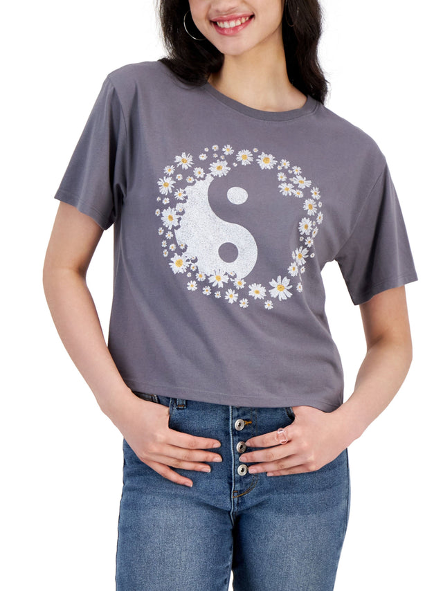 Image for Women's Graphic Printed T-Shirt,Grey