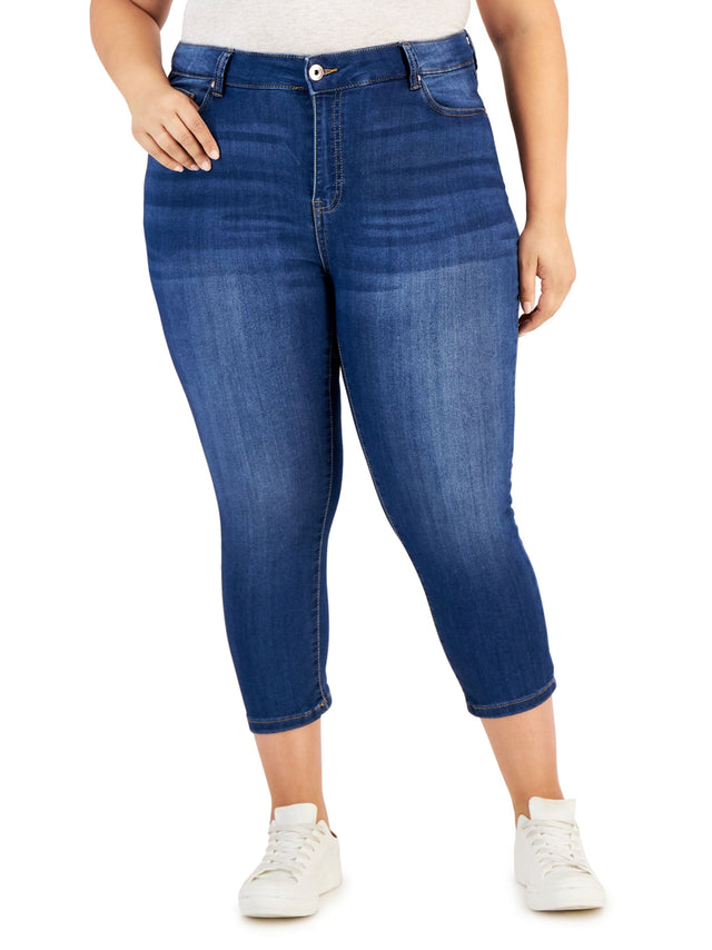 Image for Women's Washed Cropped Jeans,Blue