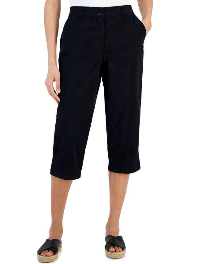 Image for Women's Plain Capri Pants,Black