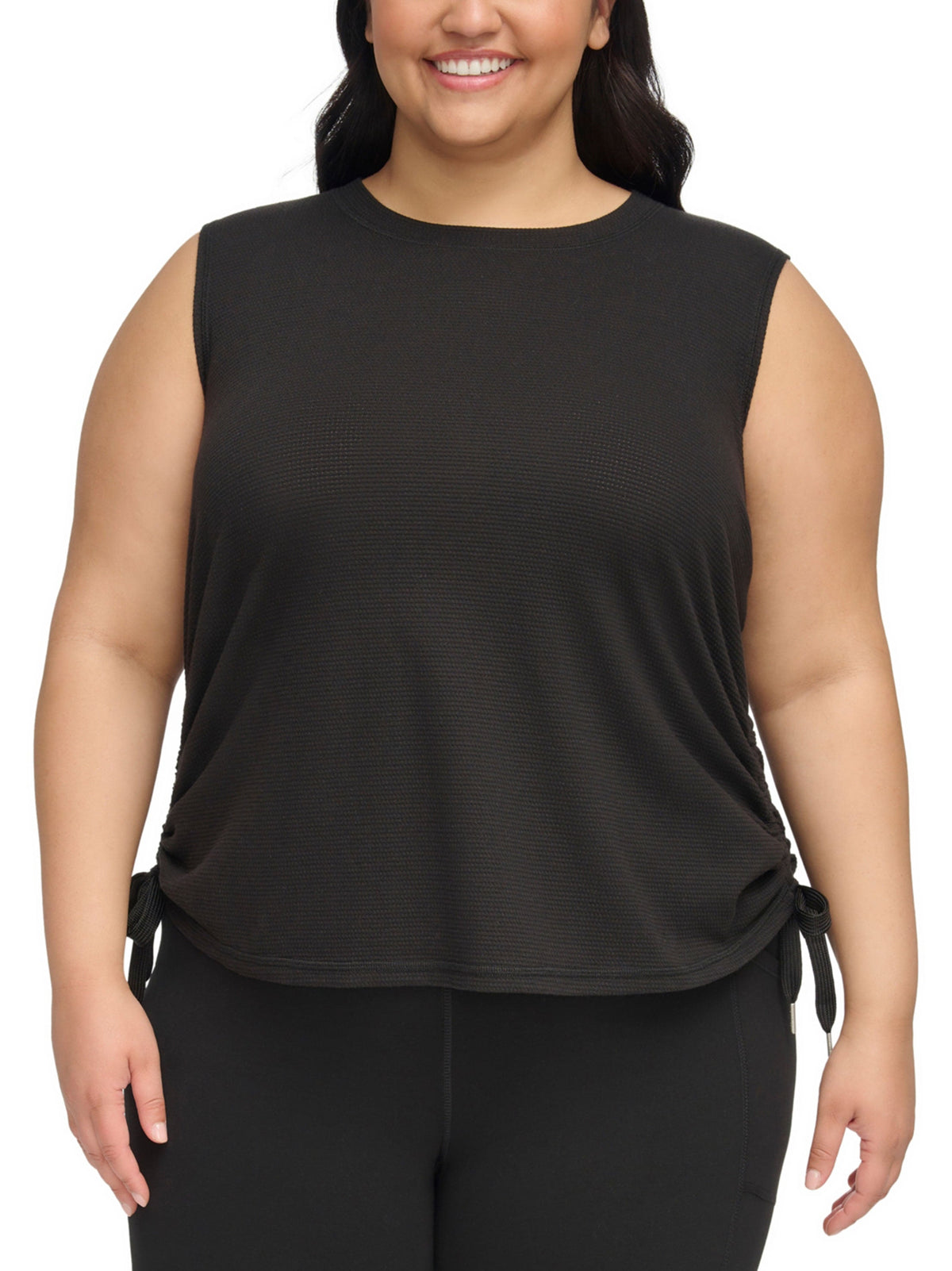 Image for Women's Knit Shirred Top,Black