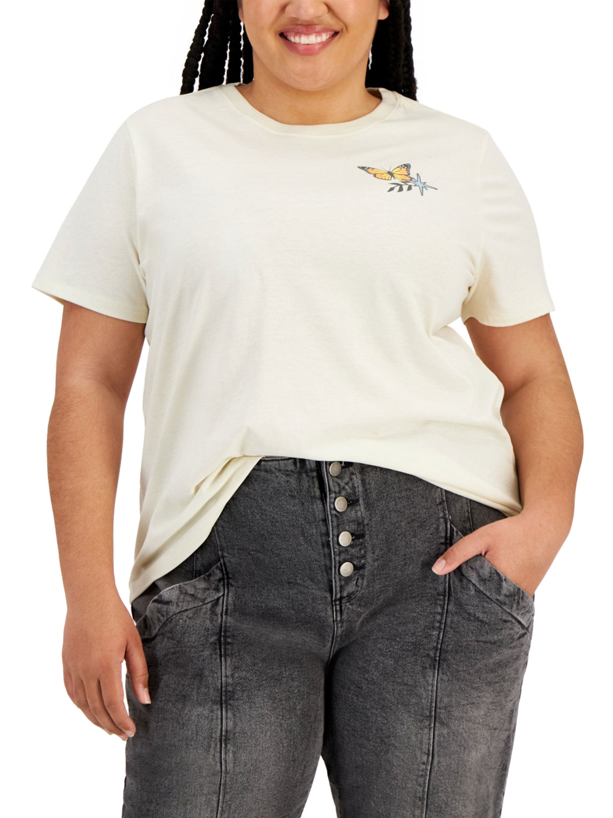 Image for Women's Graphic Printed T-Shirt,Cream