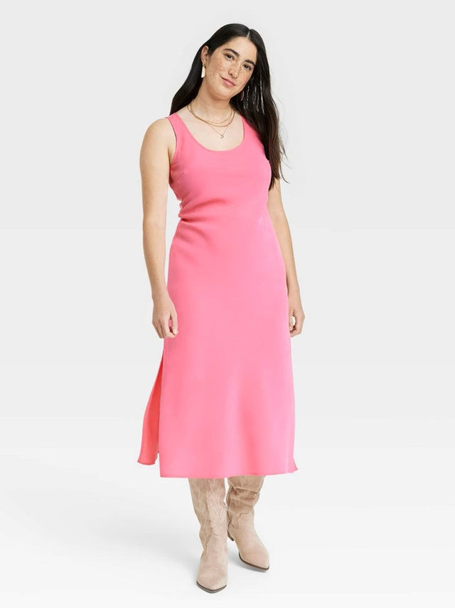 Image for Women's Midi Slip Dress,Pink