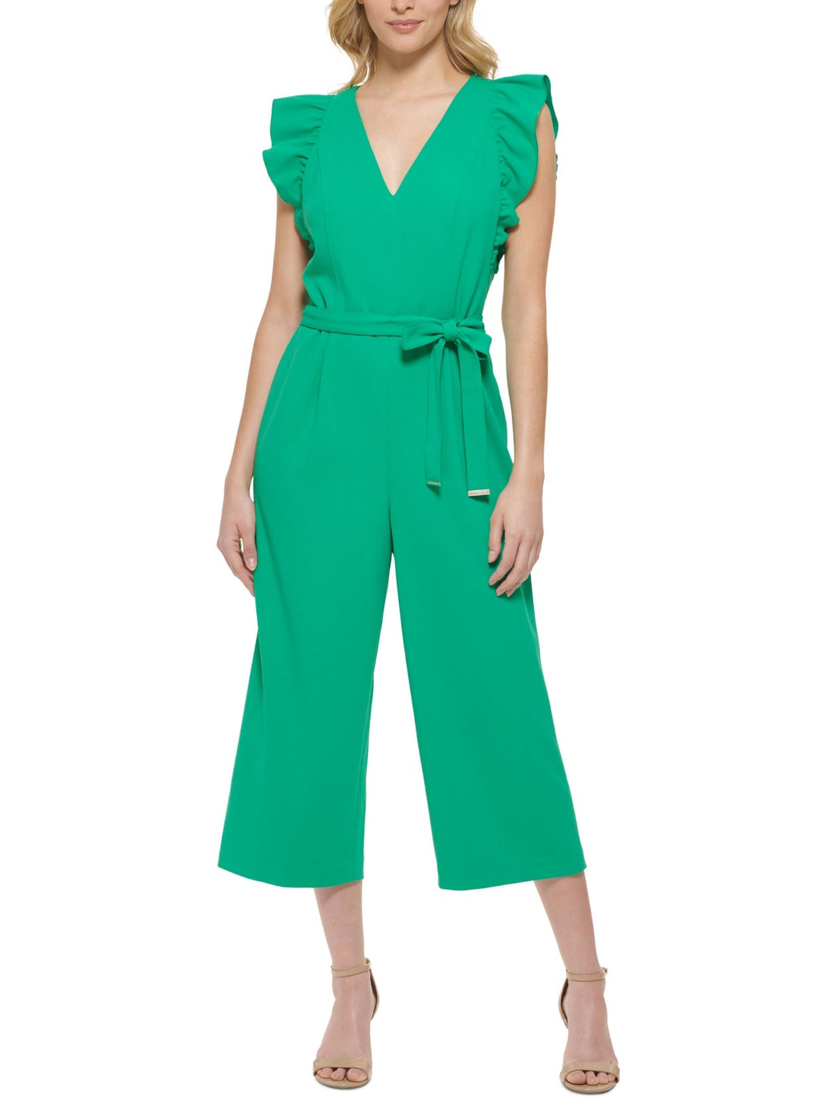 Image for Women's Plain Crepe Jumpsuit,Green