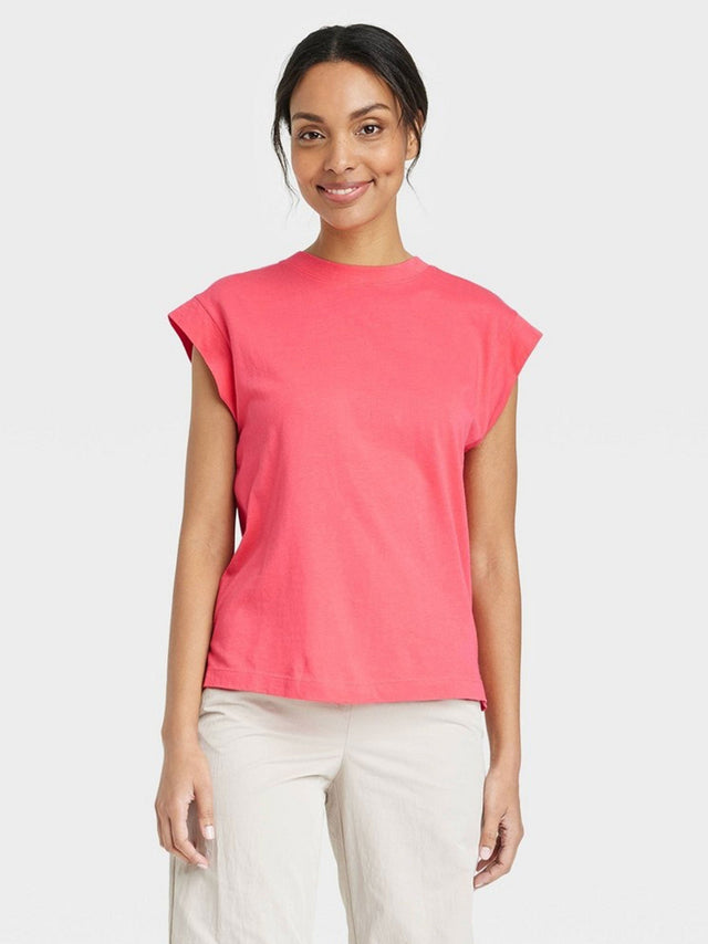 Image for Women's Plain T-Shirt,Coral