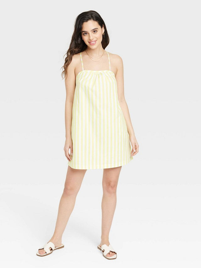 Image for Women's Striped Shift Dress,Yellow