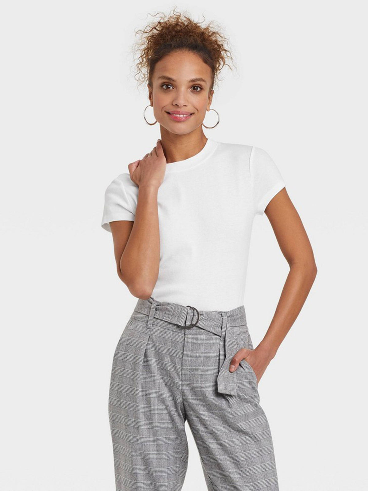 Image for Women's Ribbed T-Shirt,White