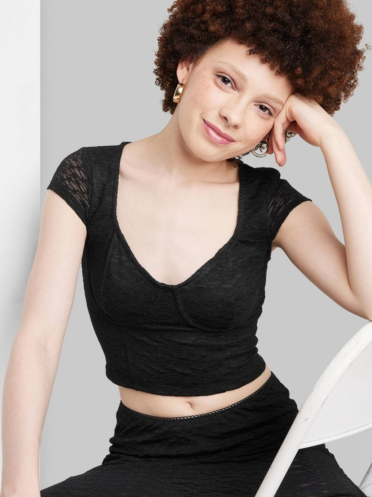 Image for Women's Lace Top,Black