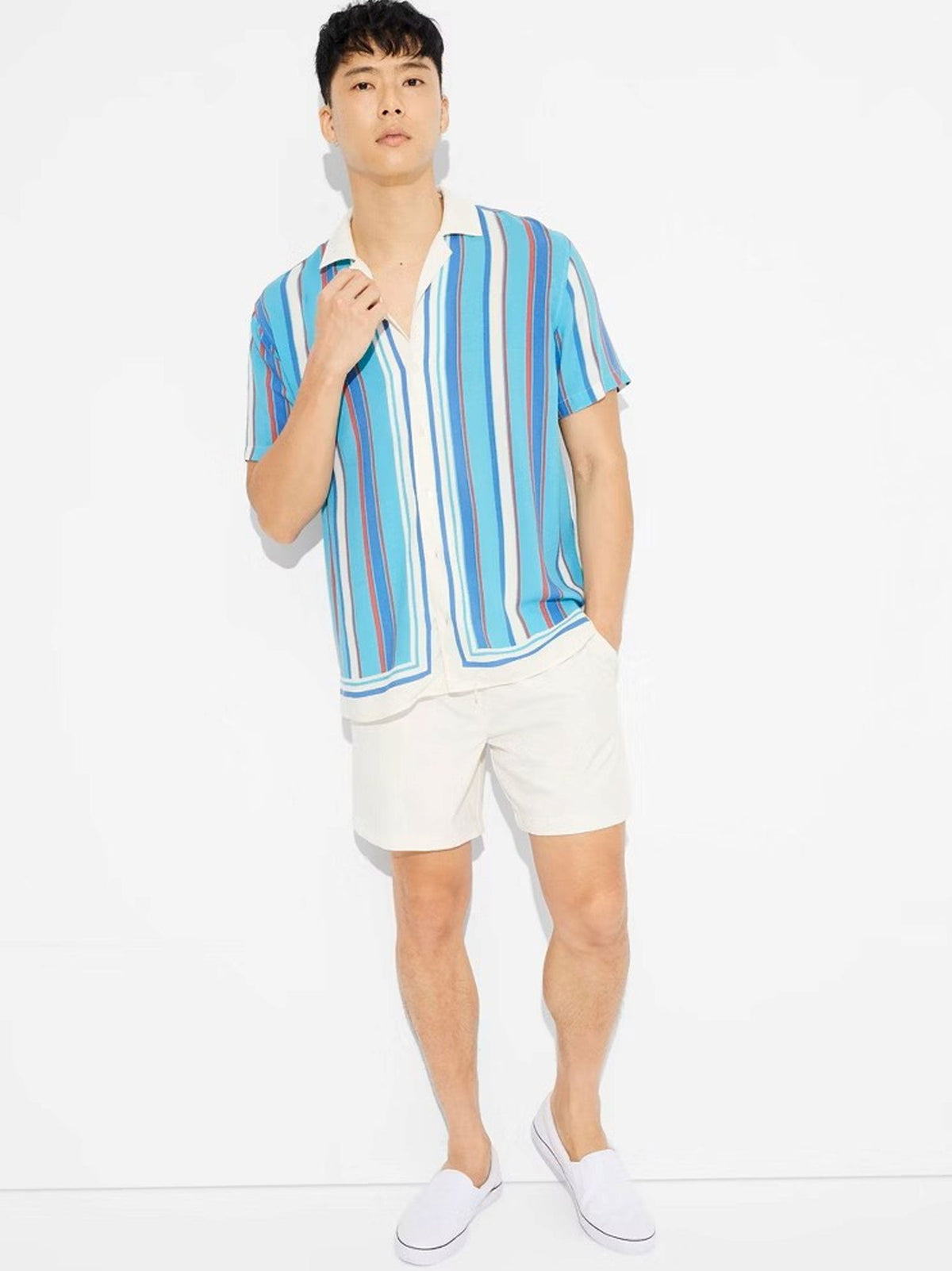 Image for Men's Striped Buttons Down Shirt,Multi