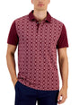 Image for Men's Printed Polo T-Shirt,Burgundy