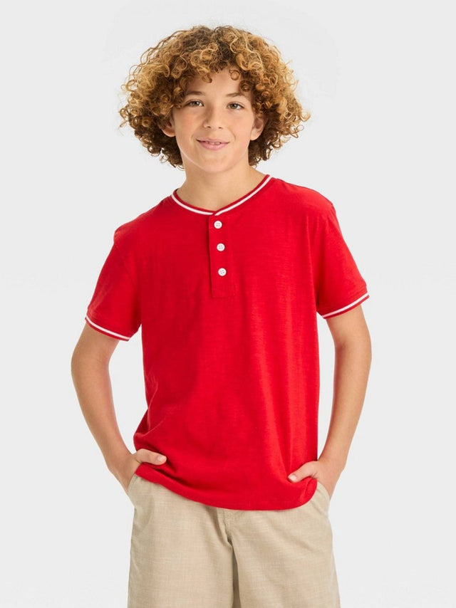 Image for Kids Boy's Plain T-Shirt,Red