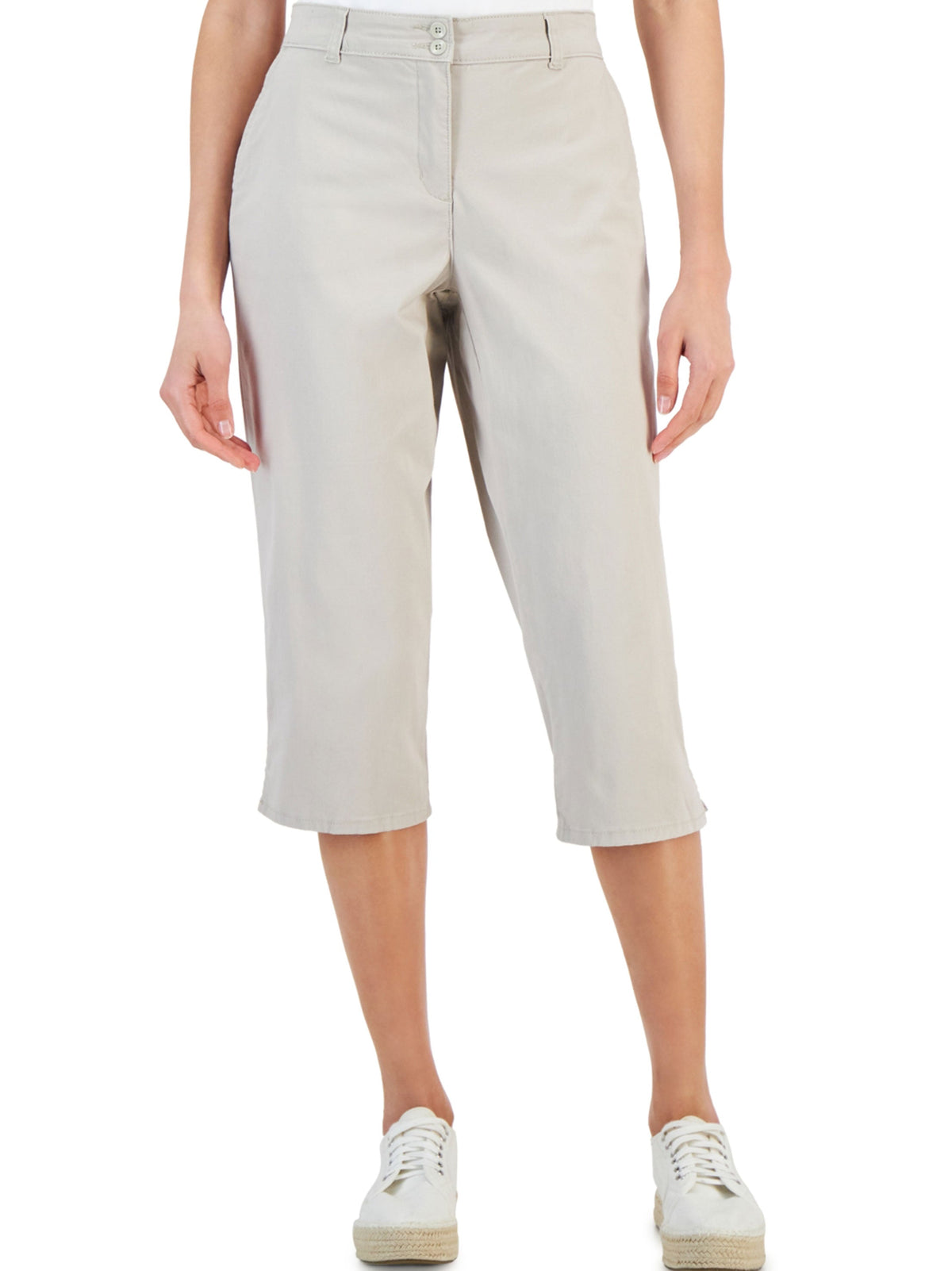 Image for Women's Plain Capri Pants,Stone