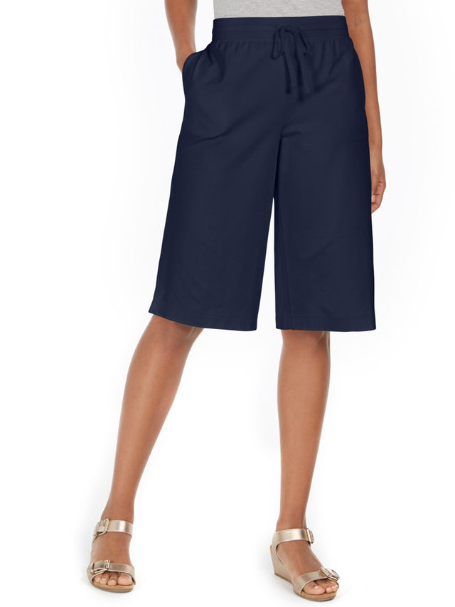 Image for Women's Plain Knit Shorts,Navy