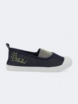 Image for Kids Girl's Glitter Flat Shoes,Navy