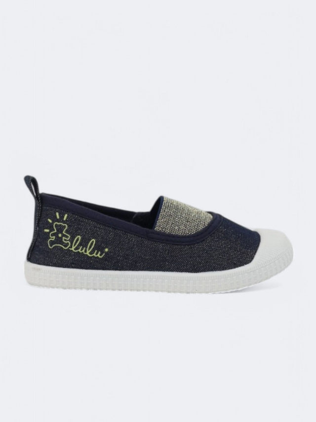 Image for Kids Girl's Glitter Flat Shoes,Navy