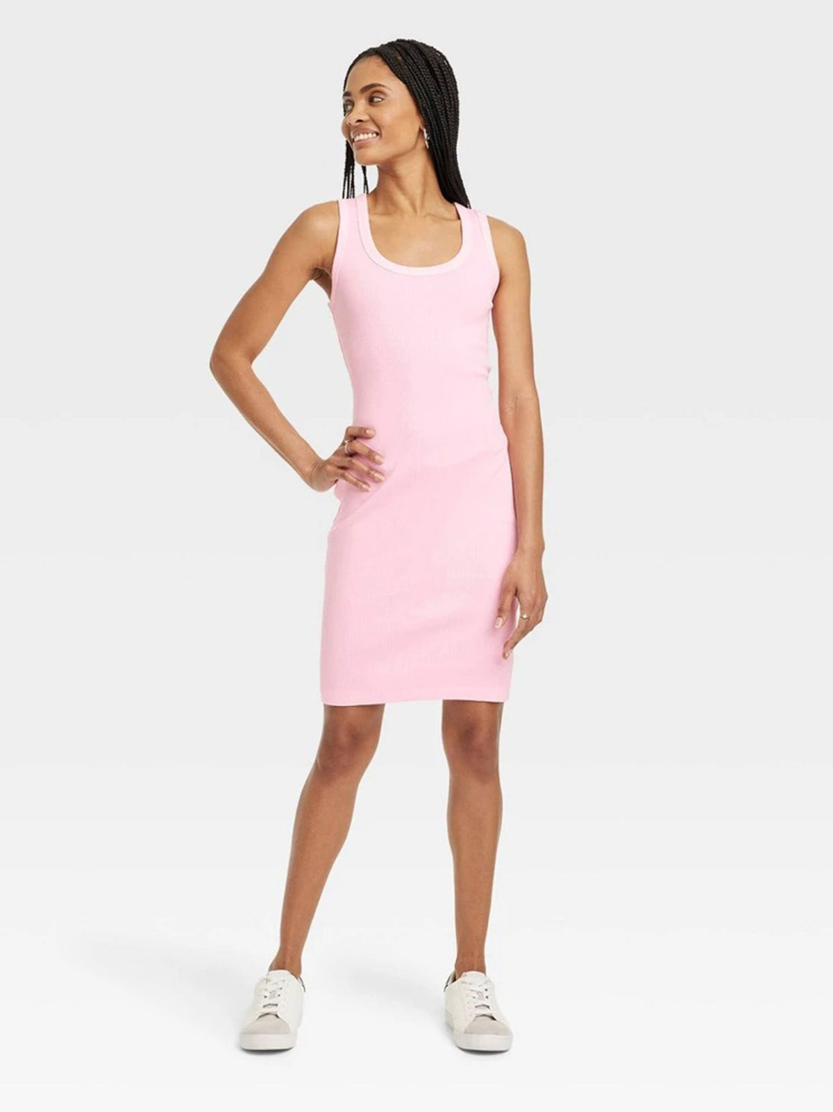 Image for Women's Ribbed Bodycon Dress,Pink