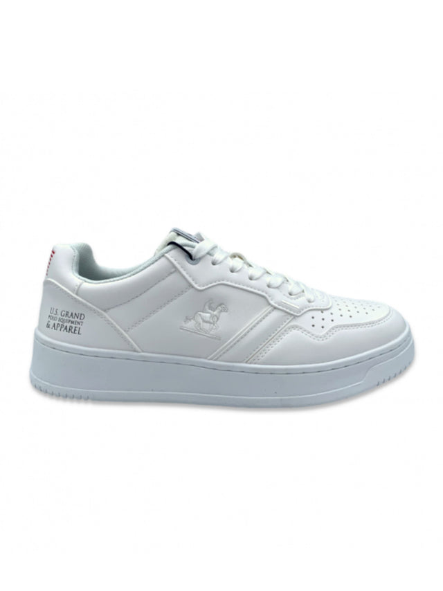 Image for Men's Brand Logo Embroidered Sneakers,White