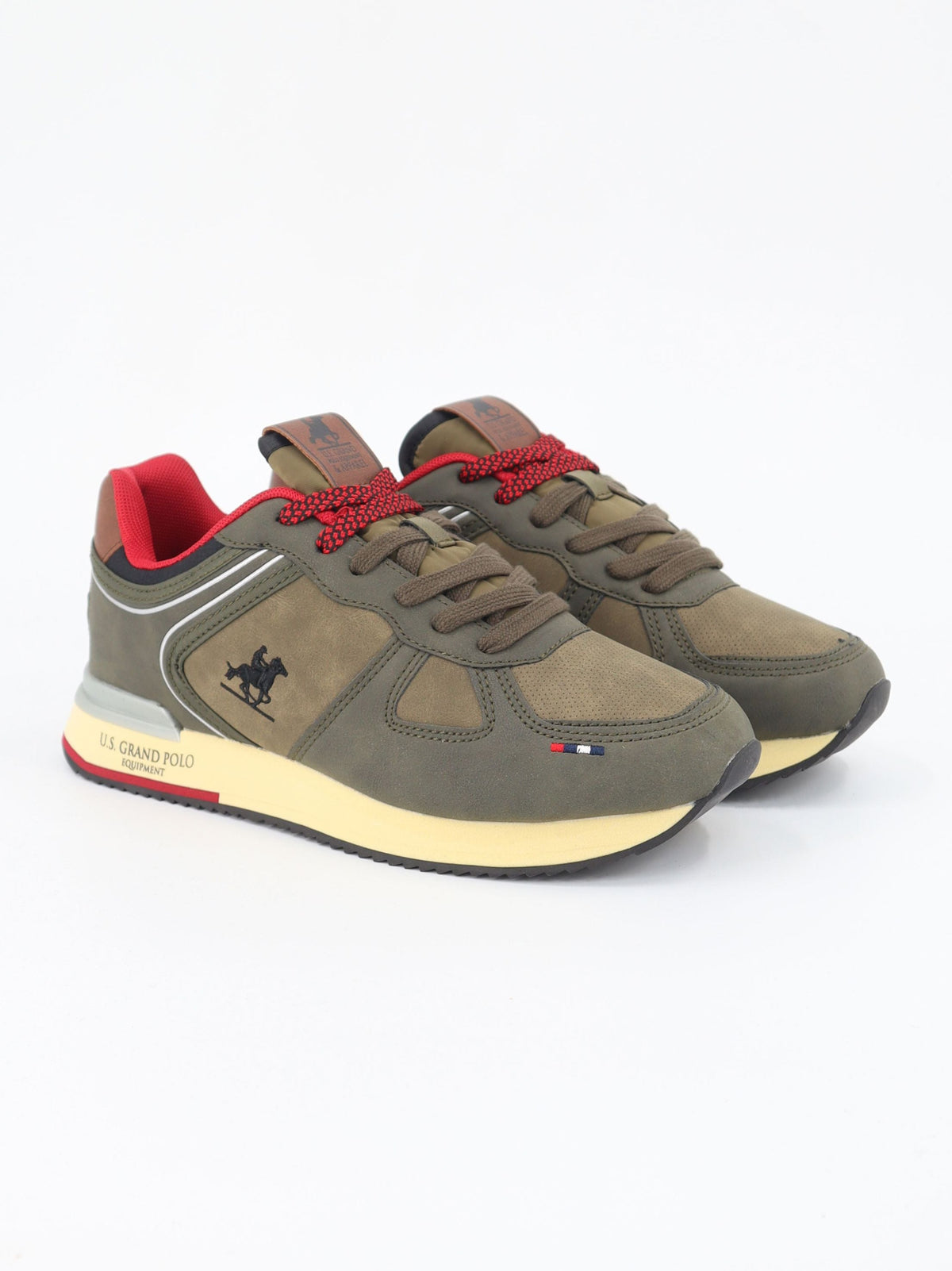 Image for Men's Brand Logo Embroidered Sneakers,Olive