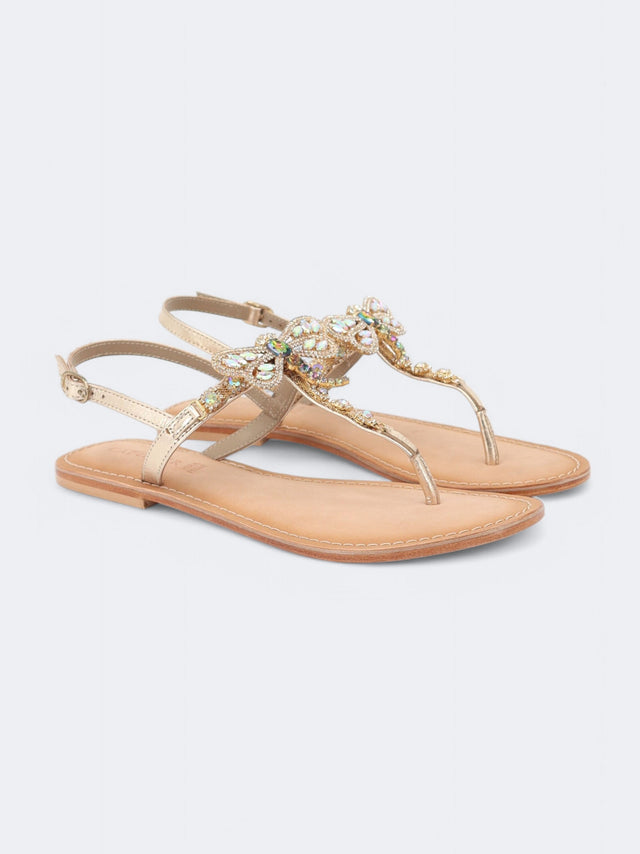Image for Women's Embellished Sandals,Gold