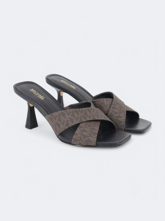 Image for Women's Printed High Heeled Shoes,Dark Brown/Black
