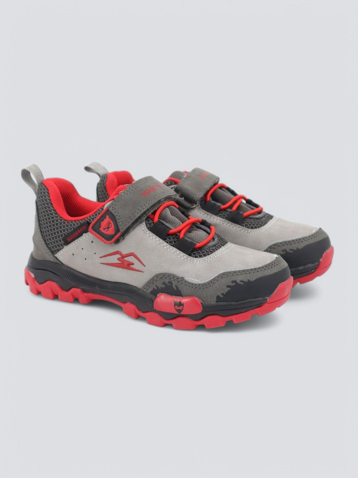 Image for Kids Boy's Printed Hiking Shoes,Grey/Red