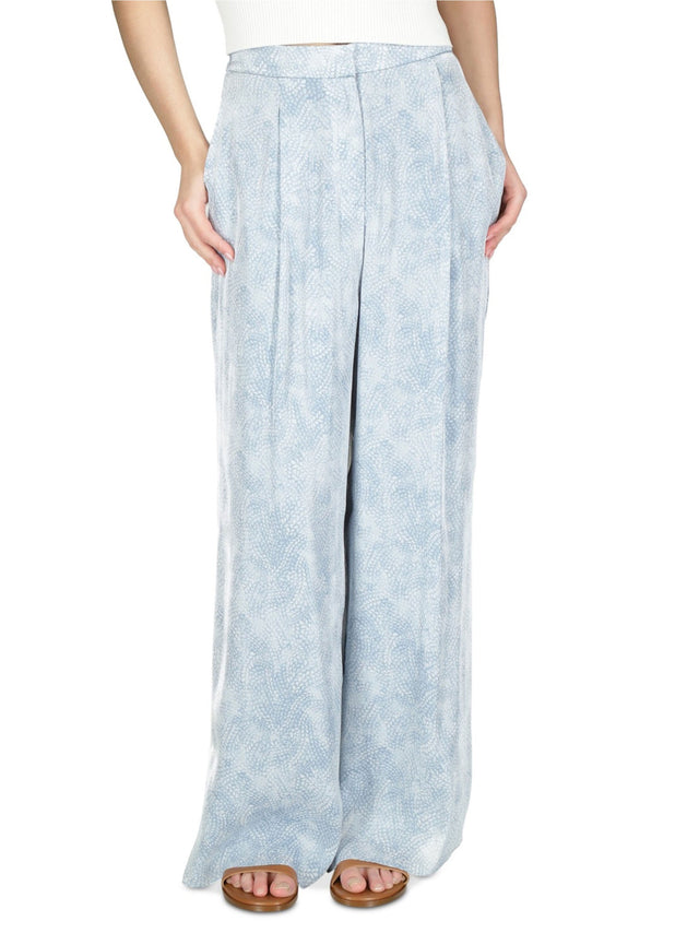 Image for Women's Printed Pleated Pants,Light Blue