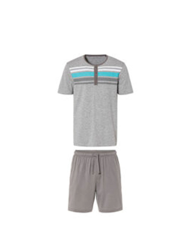 Image for Men's 2 Pcs Printed Pajamas Set,Grey