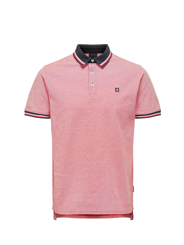 Image for Men's Embroidered Polo T-Shirt,Red