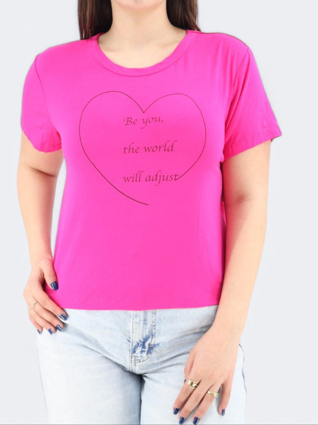 Image for Women's Printed T-Shirt,Pink