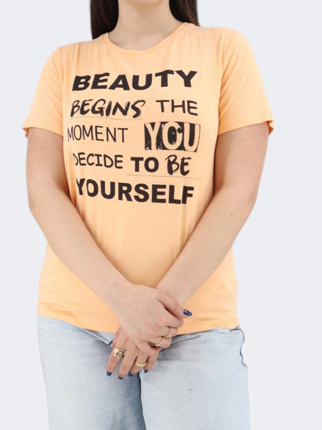 Image for Women's Printed T-Shirt,Orange