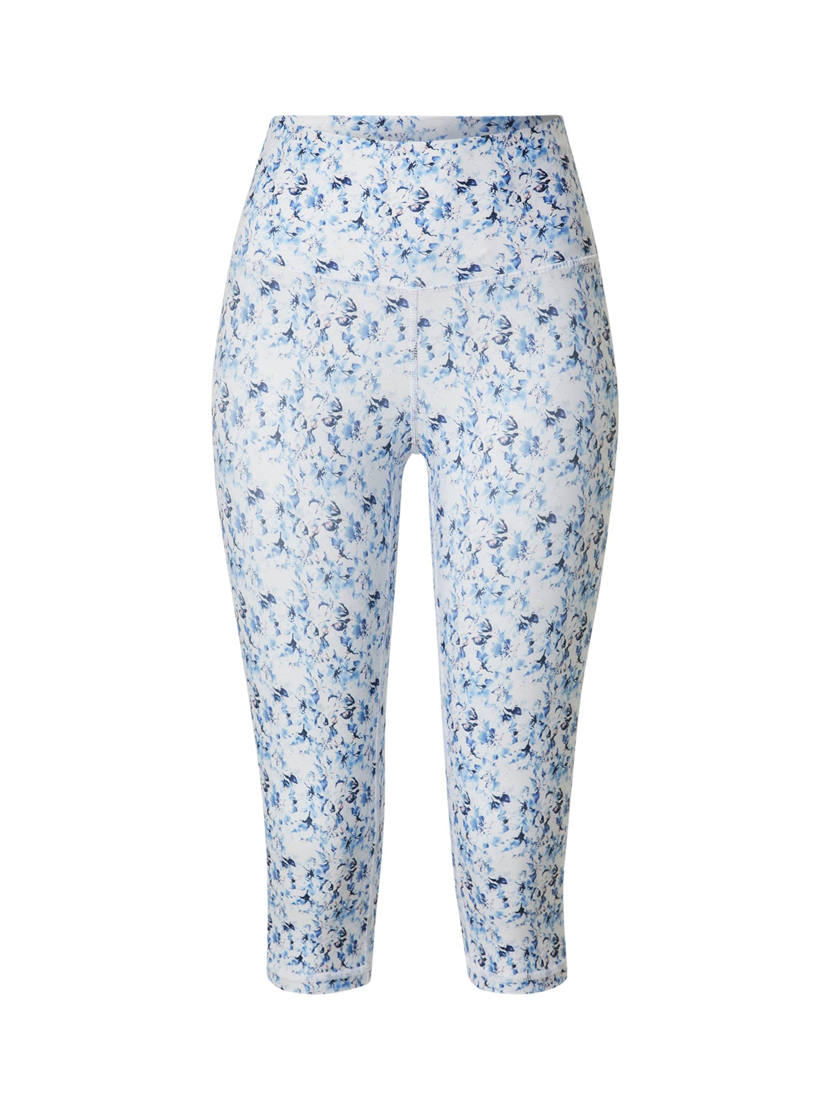 Image for Women's Floral Printed Capri Leggings,White