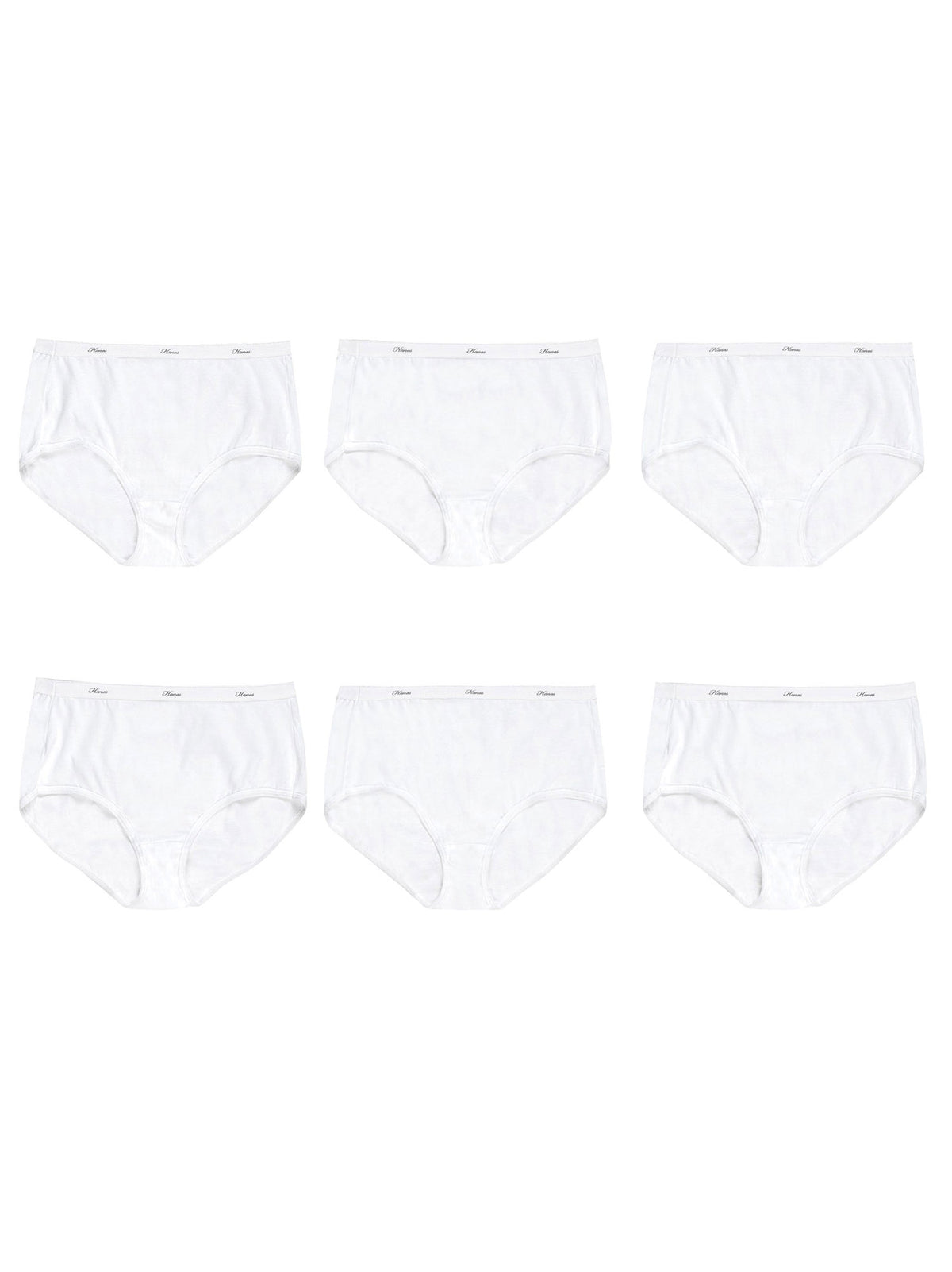Image for Women's 6 Pcs Plain Briefs Set,White