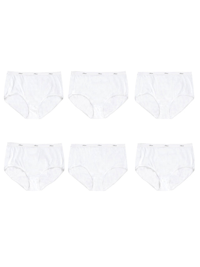 Image for Women's 6 Pcs Plain Briefs Set,White