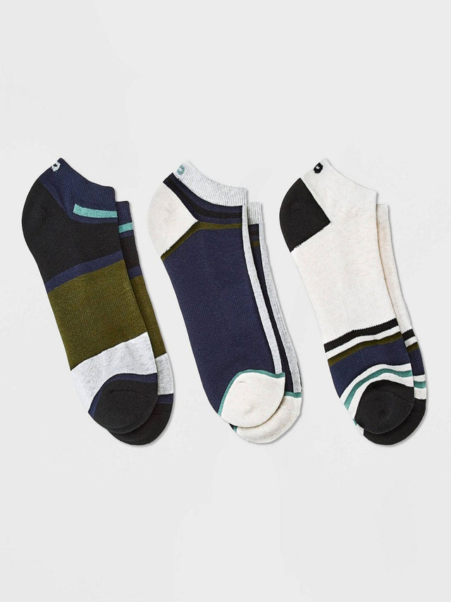 Image for Men's 3 Pcs Striped Socks,Multi