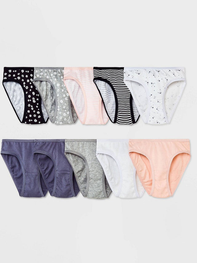Image for Kids Girl's 10 Pcs Printed Underwear Bikinis Set,Multi