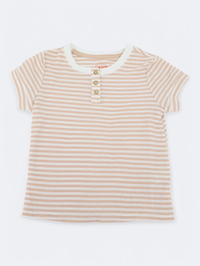 Image for Kids Boy's Striped T-Shirt,Beige/White
