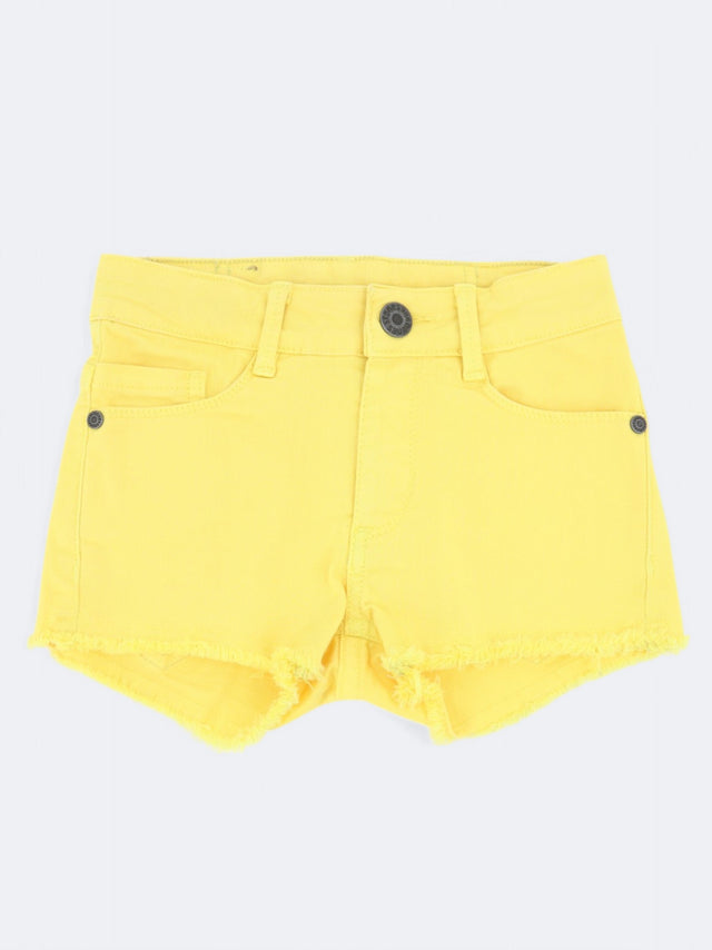 Image for Kids Girl's Frayed Denim Shorts,Yellow