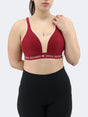 Image for Women's Textured Sports Bra,Burgundy