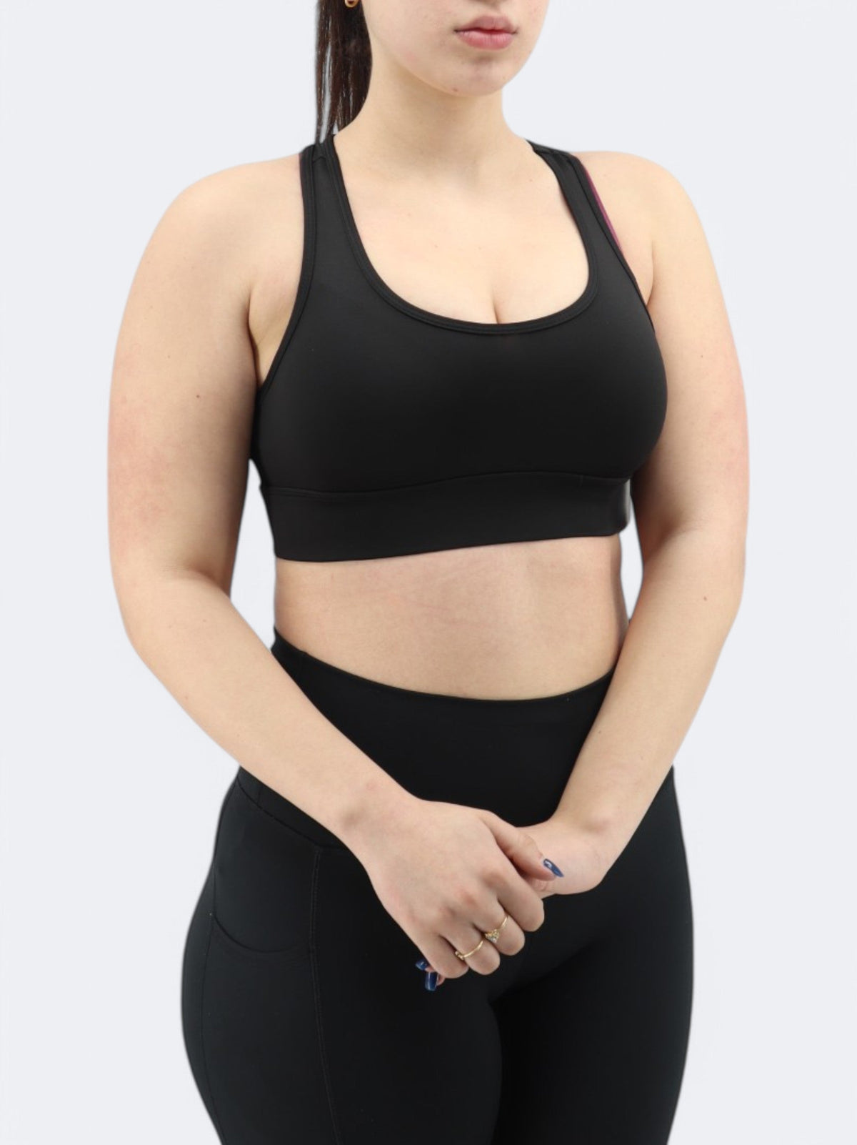 Image for Women's Plain Sports Cropped Top,Black