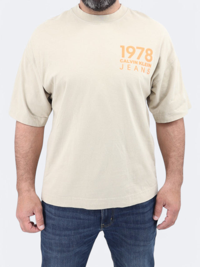 Image for Men's Printed T-Shirt,Beige