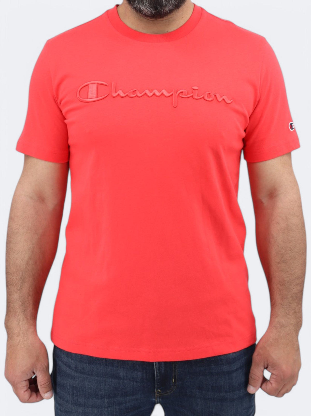 Image for Men's Brand Logo Embroidered T-Shirt,Red