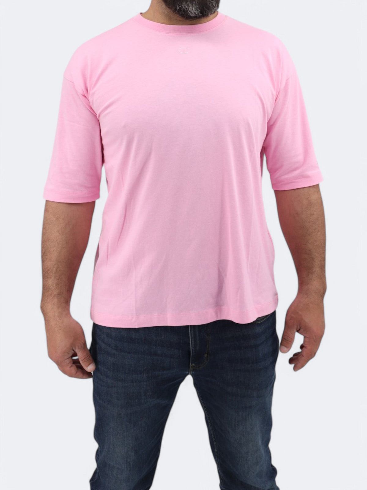 Image for Men's Brand Logo Embroidered T-Shirt,Pink