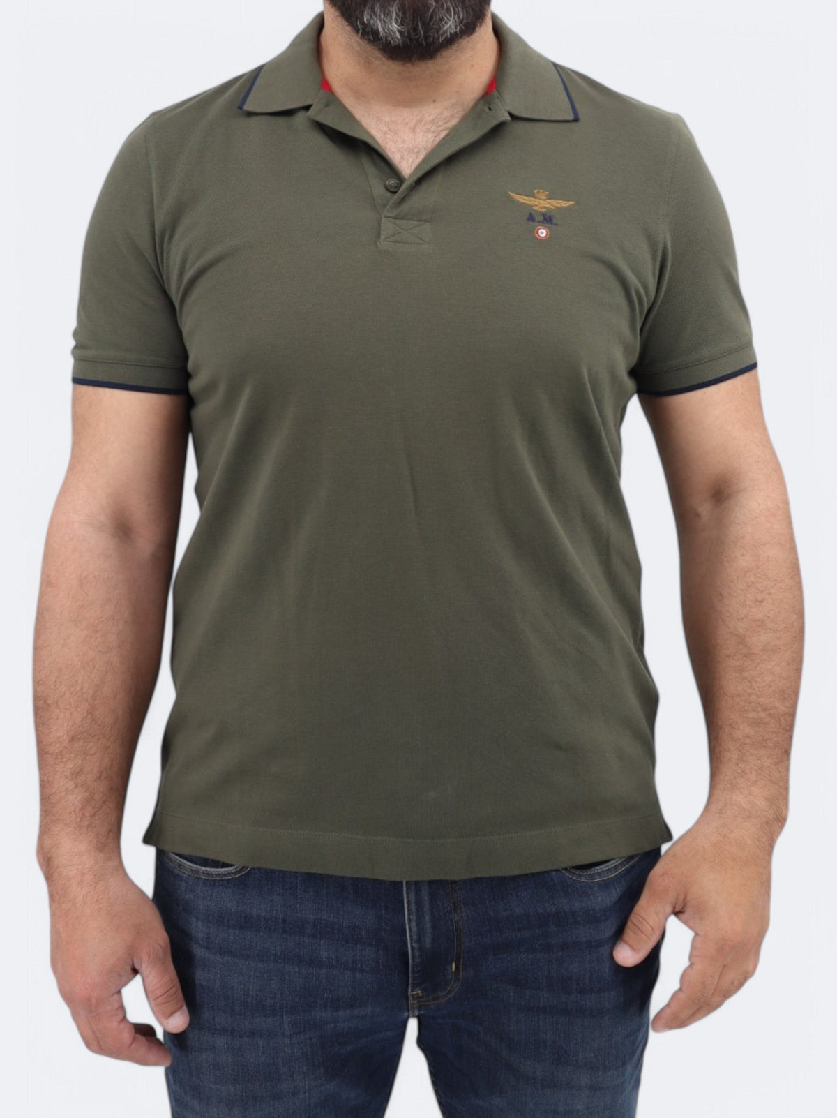 Image for Men's Brand Logo Embroidered Polo T-Shirt,Olive