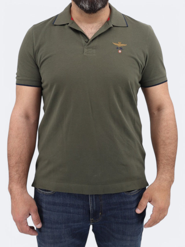 Image for Men's Brand Logo Embroidered Polo T-Shirt,Olive
