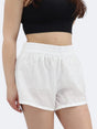 Image for Women's High Waisted Plaid Short,White
