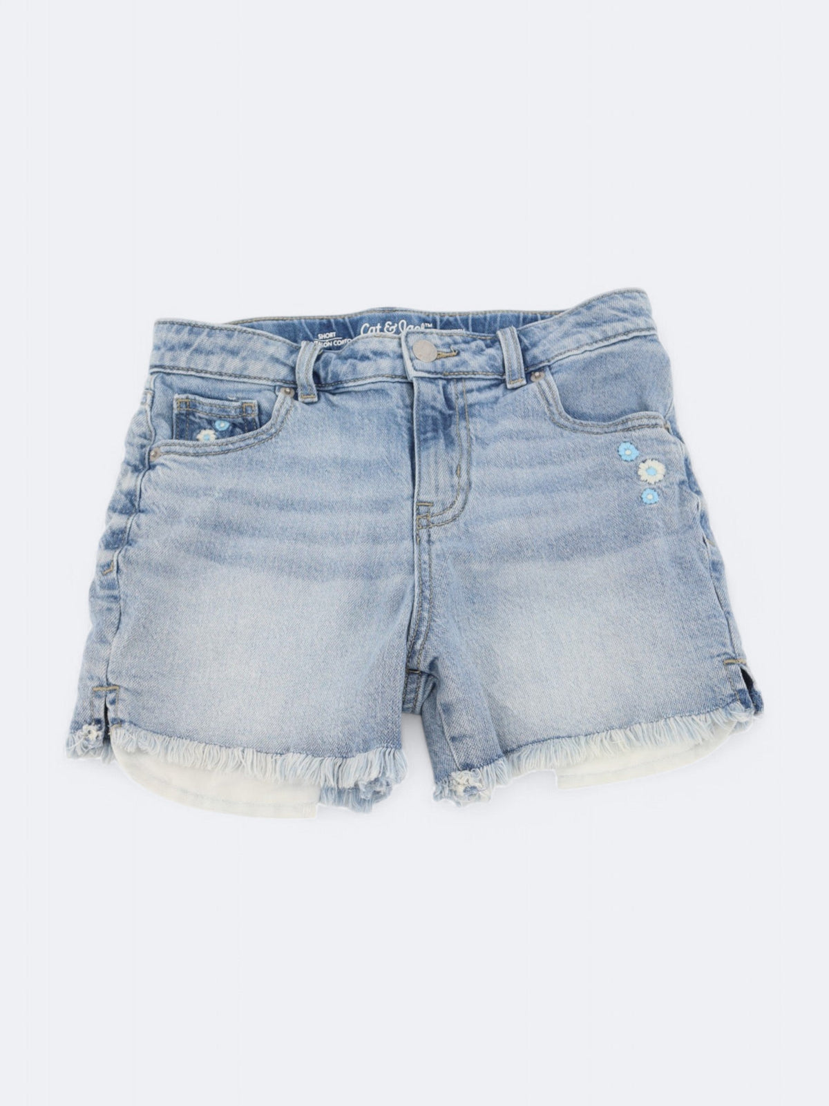 Image for Kids Girl's Frayed Washed Denim Shorts,Light Blue