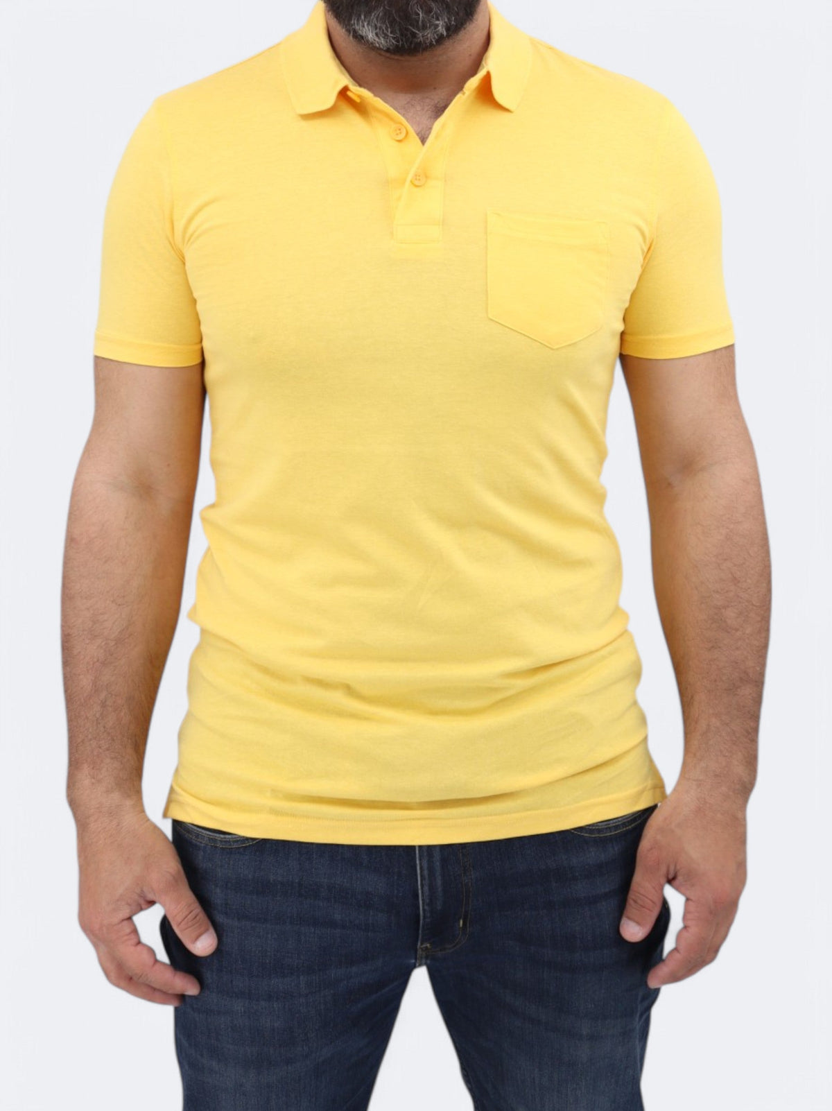Image for Men's Plain Side Pocket Polo T-Shirt,Yellow